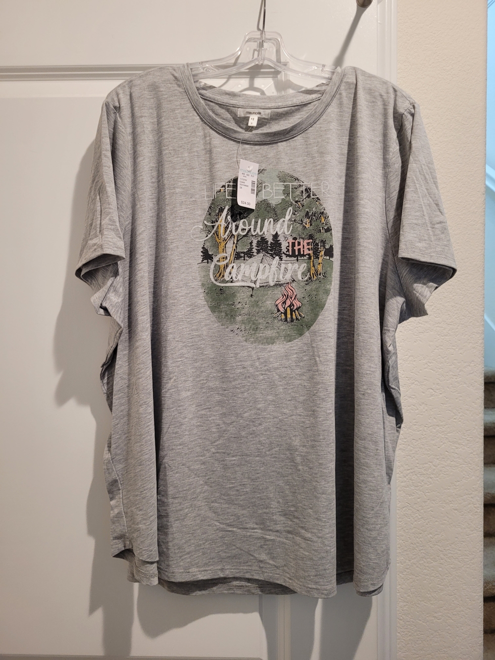 Maurices Women's Gray Graphic Tee NWT 3x